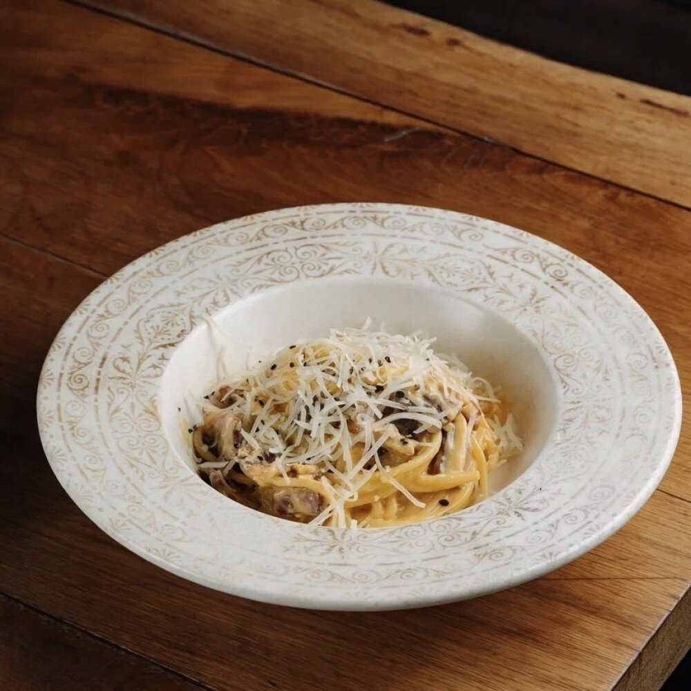 Спагетти Карбонара с говяжьим беконом