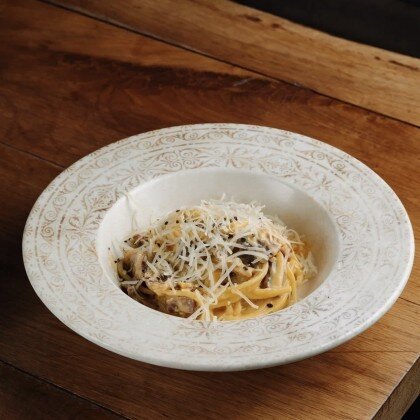 Спагетти Карбонара с говяжьим беконом