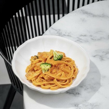 Тальятелле с лососем