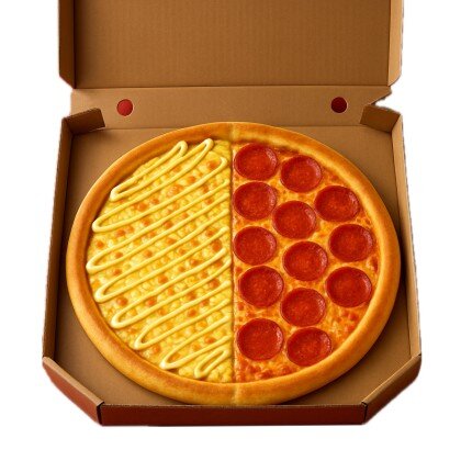 Большая пицца из двух половин