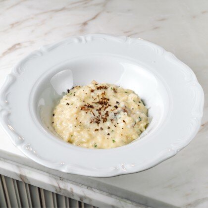 Ризотто с белыми грибами и чёрным трюфелем