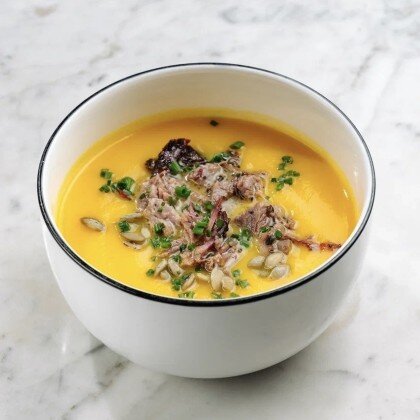 Тыквенный крем-суп с брискетом