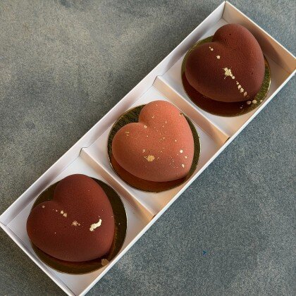 Набор 3 сердца (коричневые)