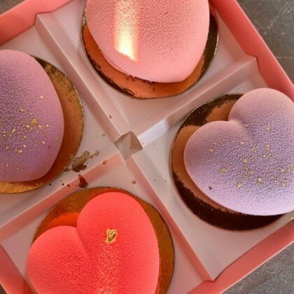 Набор 4 сердца (розовые)