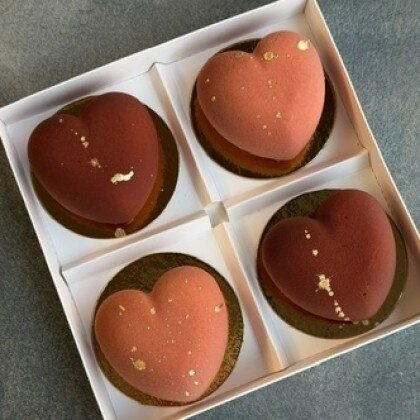 Набор 4 сердца (коричневые)