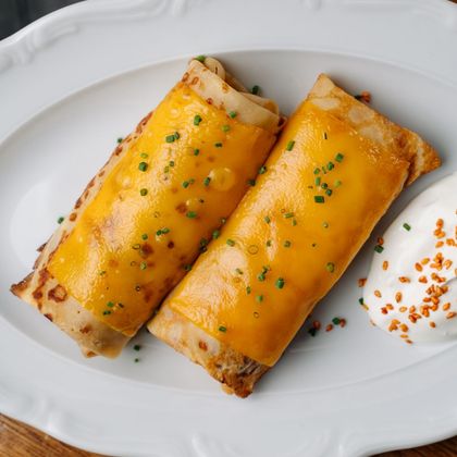 Блины с ветчиной и сыром