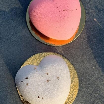 Муссовое сердце (красный бархат/вишня)