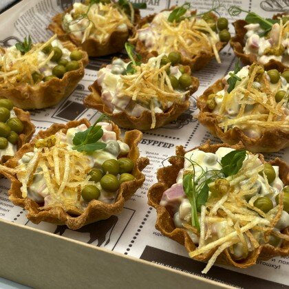 Корзиночки с оливье 9 шт