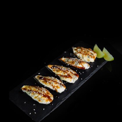 Запеченные мидии  дор блю