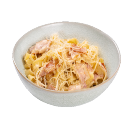 Паста Карбонара с Коктейльными Креветками