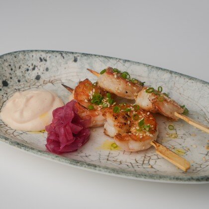 Якитори с креветками