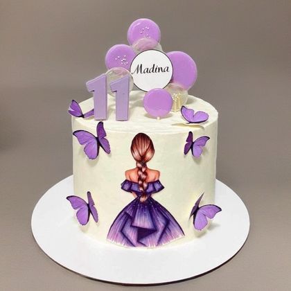 Торт для девочек с бабочками