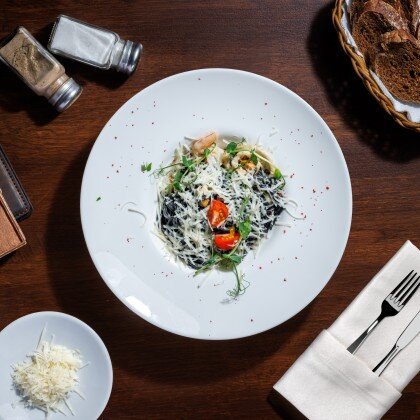 СПАГЕТТИ НЕРО С МОРЕПРОДУКТАМИ