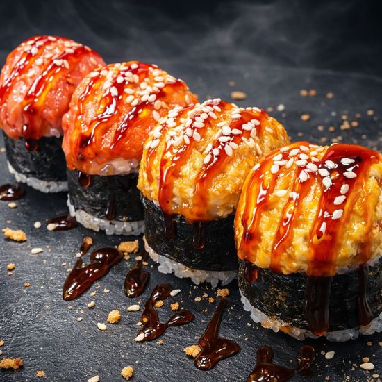 Запеченный ролл с окунем