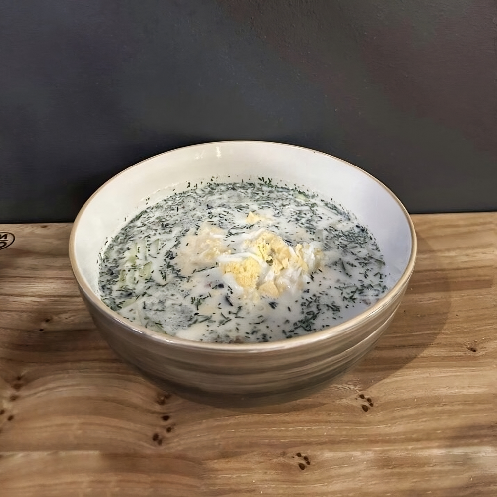 Окрошка на мацони с говядиной