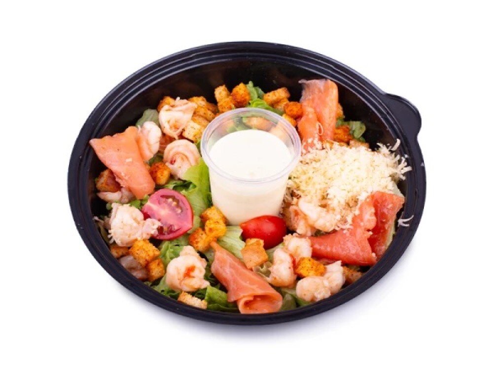 Салат "Цезарь с Лососем и Креветками"