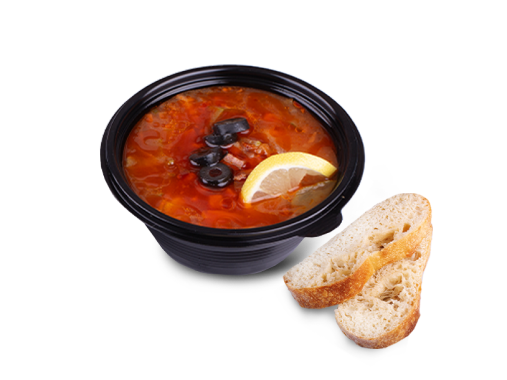 Солянка с домашним хлебом