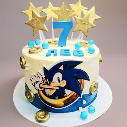 Торт детский с печатью и звездочками