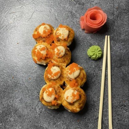 Запеченный ролл с крабом