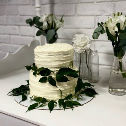 Свадебный двухъярусный торт