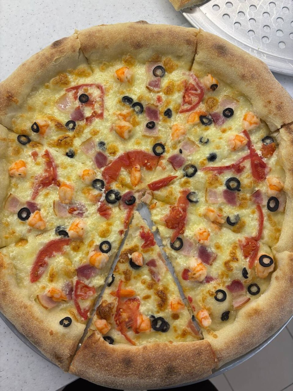 Пицца "Бекон-креветка"