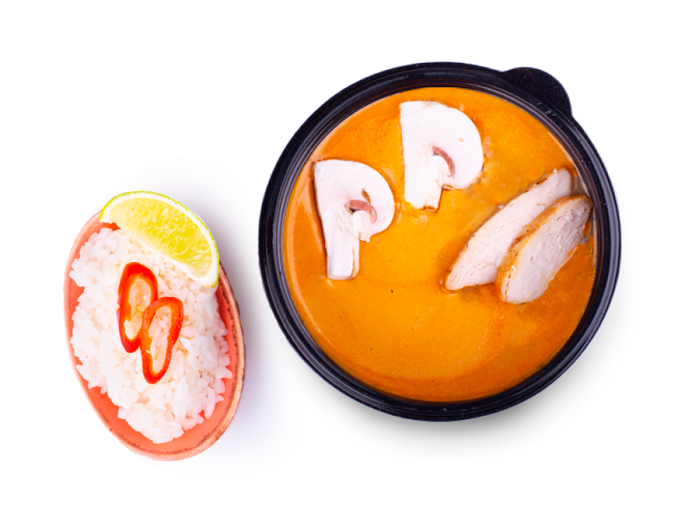 Суп Том Ям с курицей и рисом